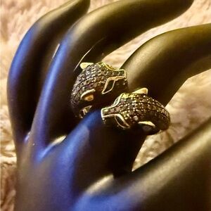Effy Black and Gold Panther Ring
